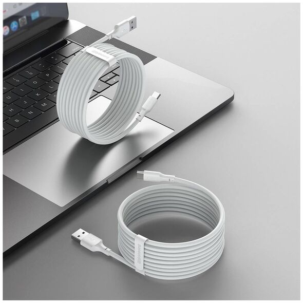 Baseus Simple Wisdom Data Cable Kit USB to Type-C 5A (2PCS/Set）1.5m White 6953156230309