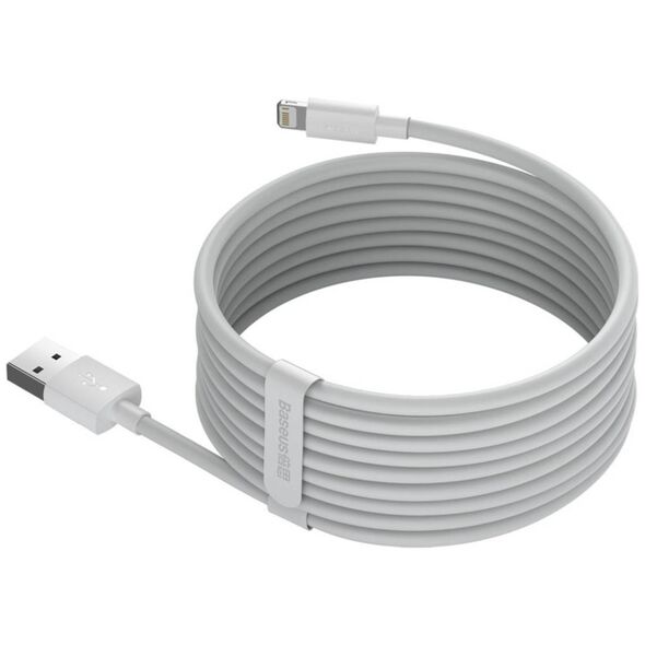 Baseus Simple Wisdom Data Cable Kit USB to Lightning 2.4A (2PCS/Set）1.5m White 6953156230316