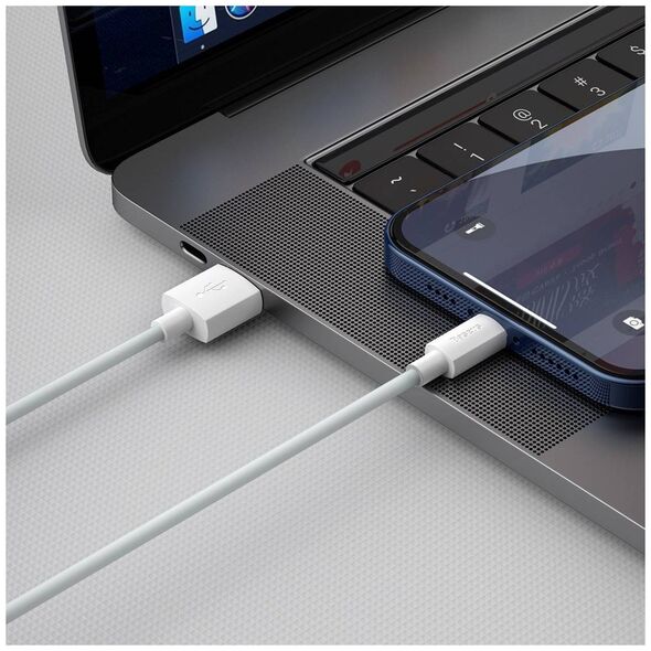 Baseus Simple Wisdom Data Cable Kit USB to Lightning 2.4A (2PCS/Set）1.5m White 6953156230316