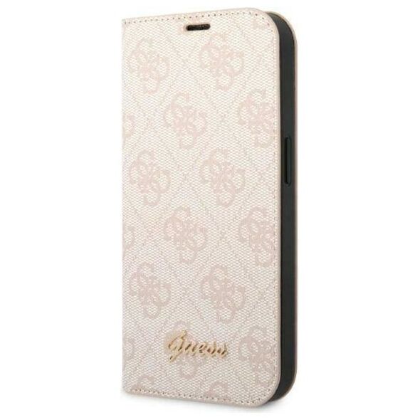Original Case IPHONE 14 PRO Guess Book 4G Vintage Gold Logo (GUBKP14LHG4SHP) pink 3666339083304