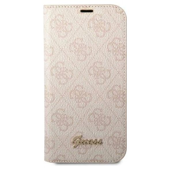 Original Case IPHONE 14 PRO Guess Book 4G Vintage Gold Logo (GUBKP14LHG4SHP) pink 3666339083304