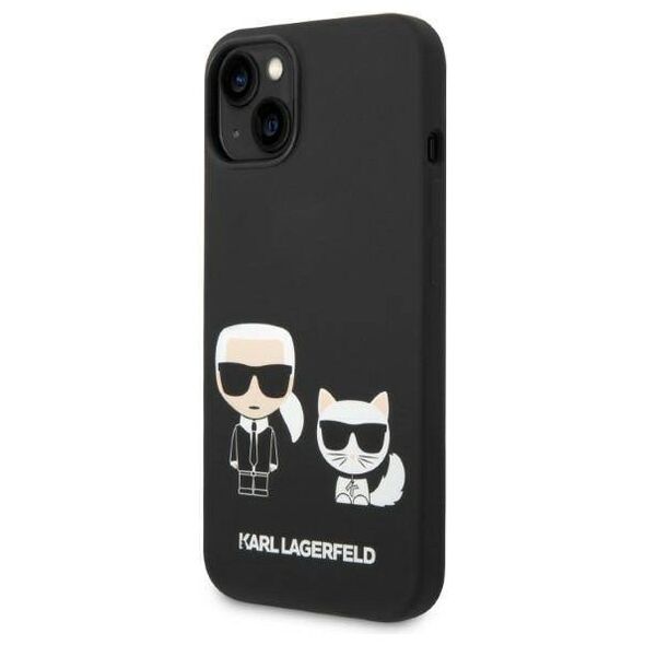 Original Case IPHONE 14 PLUS Karl Lagerfeld Hardcase Liquid Silicone Karl & Choupette Magsafe (KLHMP14MSSKCK) black 3666339087531