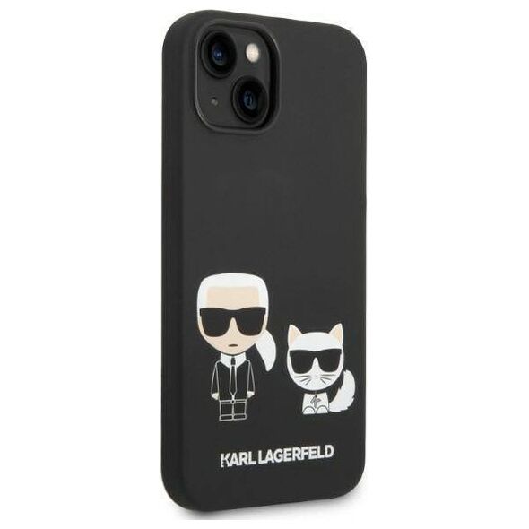 Original Case IPHONE 14 PLUS Karl Lagerfeld Hardcase Liquid Silicone Karl & Choupette Magsafe (KLHMP14MSSKCK) black 3666339087531