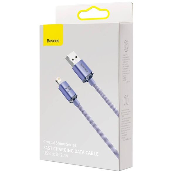 Baseus Crystal Shine cable USB to Lightning, 2.4A, 2m (purple) 6932172602734