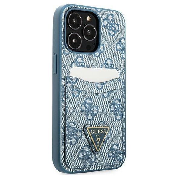 Case IPHONE 13 PRO Guess Hardcase 4G Triangle Logo Cardslot (GUHCP13LP4TPB) blue 3666339047788