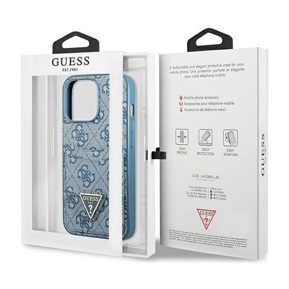 Case IPHONE 13 PRO Guess Hardcase 4G Triangle Logo Cardslot (GUHCP13LP4TPB) blue 3666339047788