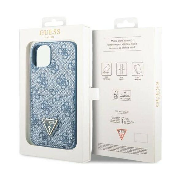 Case IPHONE 13 MINI Guess Hardcase 4G Triangle Logo Cardslot (GUHCP13SP4TPB) blue 3666339047764