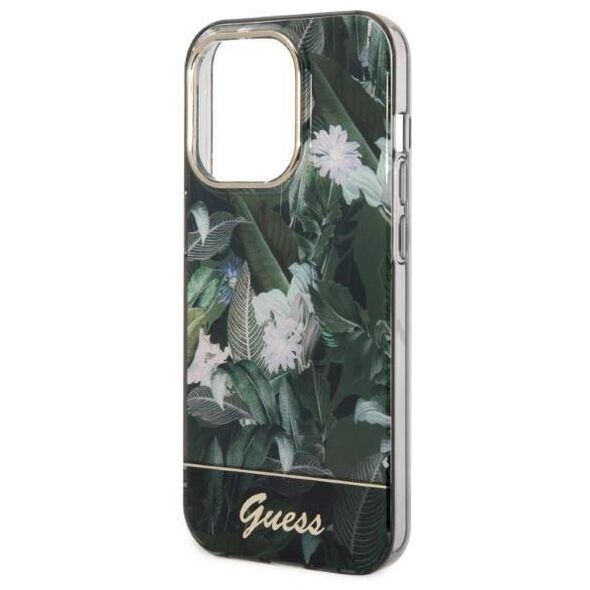 Original Case IPHONE 14 PRO MAX Guess Hardcase Jungle Collection (GUHCP14XHGJGHA) green 3666339064433