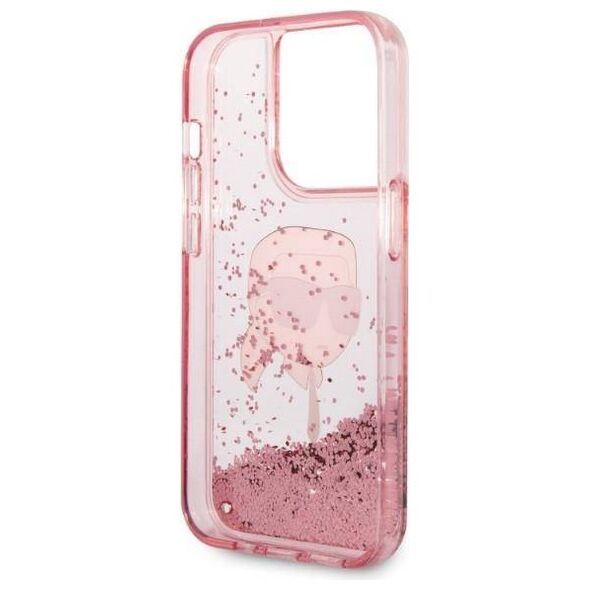 Original Case IPHONE 14 PRO Karl Lagerfeld Hardcase Glitter NFT Karl Head (KLHCP14LLNKHCP) pink 3666339086909