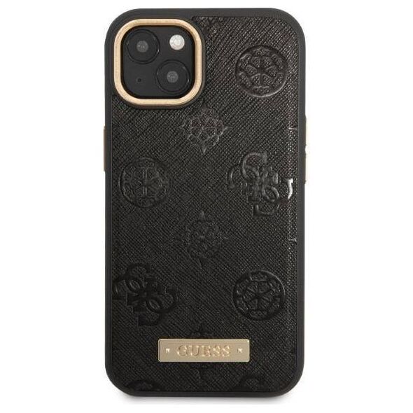 Original Case IPHONE 13 Guess Hardcase Peony Logo Plate MagSafe (GUHMP13MSAPSTK) black 3666339056667