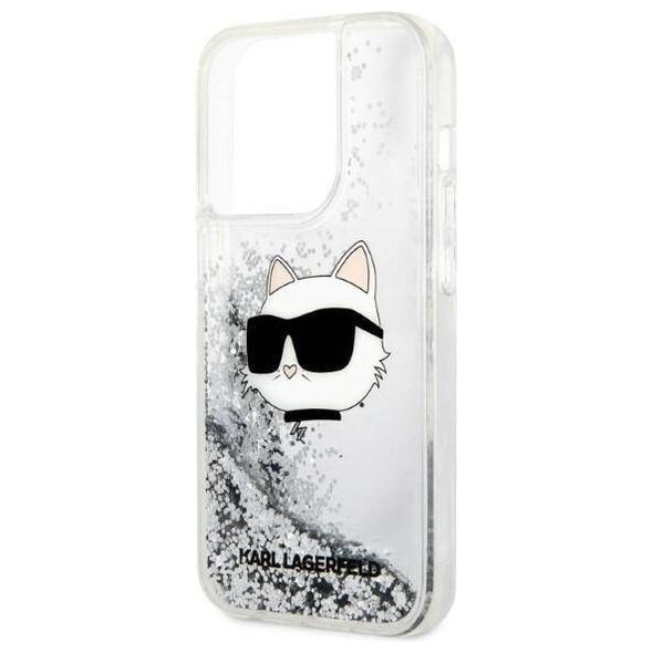 Original Case IPHONE 14 PRO Karl Lagerfeld Hardcase Glitter Choupette Head (KLHCP14LLNCHCS) silver 3666339086947