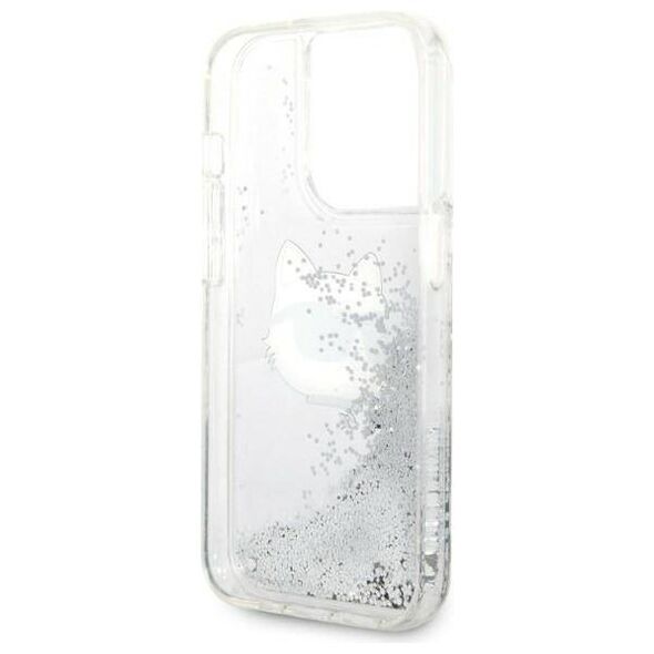 Original Case IPHONE 14 PRO Karl Lagerfeld Hardcase Glitter Choupette Head (KLHCP14LLNCHCS) silver 3666339086947