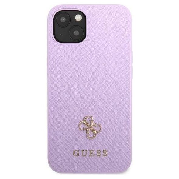 Original Case IPHONE 13 MINI Guess Hardcase Saffiano 4G Small Metal Logo purple 3666339048044