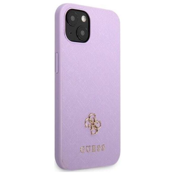 Original Case IPHONE 13 MINI Guess Hardcase Saffiano 4G Small Metal Logo purple 3666339048044