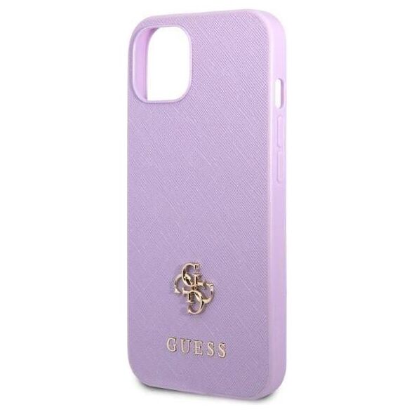 Original Case IPHONE 13 MINI Guess Hardcase Saffiano 4G Small Metal Logo purple 3666339048044