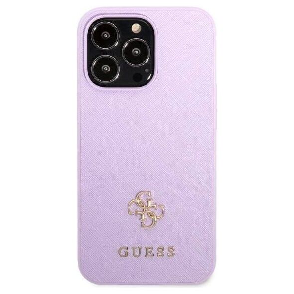 Original Case IPHONE 13 PRO MAX Guess Hardcase Saffiano 4G Small Metal Logo purple 3666339048075