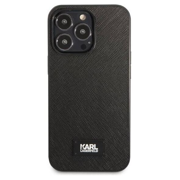Original Case IPHONE 13 PRO MAX Karl Lagerfeld Hardcase Saffiano Plaque black 3666339048952
