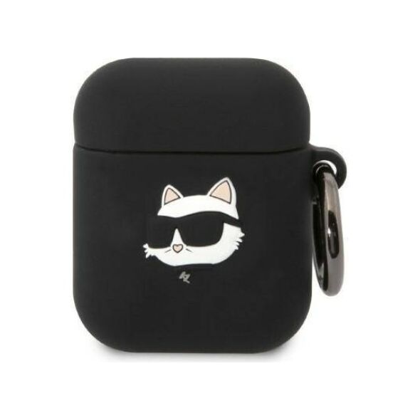 Case APPLE AIRPODS Karl Lagerfeld Silicone Choupette Head 3D black 3666339087890