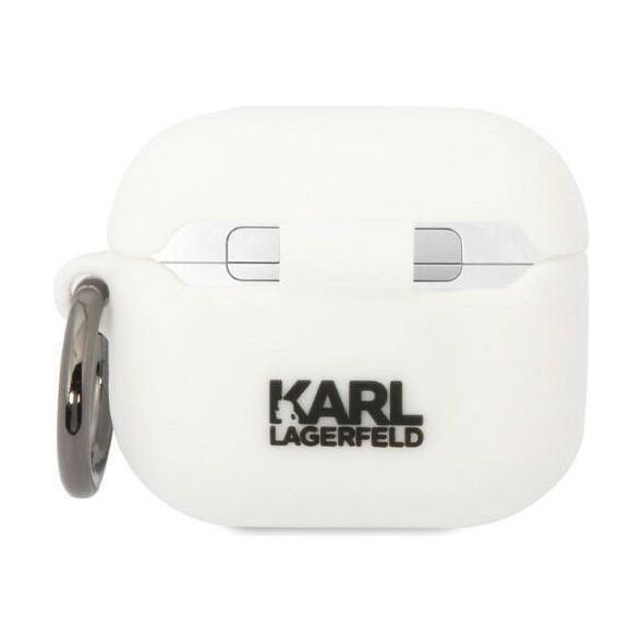 Case APPLE AIRPODS 3 Karl Lagerfeld Silicone Choupette Head 3D white 3666339087944