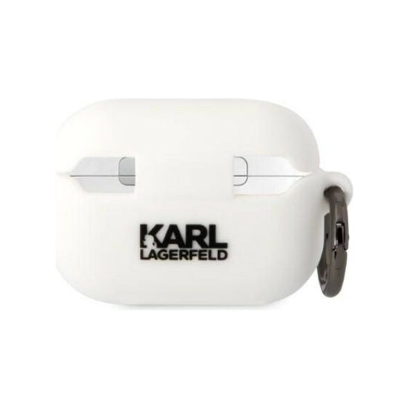 Case APPLE AIRPODS PRO 2 Karl Lagerfeld Silicone Choupette Head 3D white 3666339099275