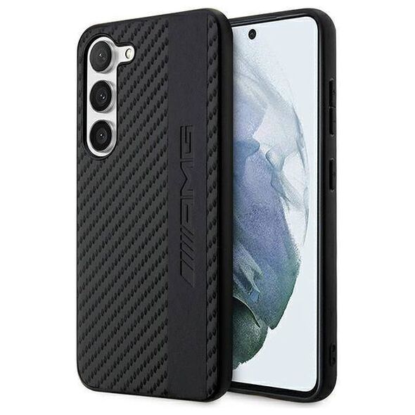 Case SAMSUNG GALAXY S23 Mercedes AMG Hardcase Carbon Stripe&Embossed (AMHCS23SBLSCA) black 3666339113094