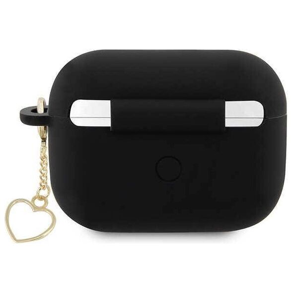 Original Case APPLE AIRPODS PRO 2 Guess Silicone Charm Heart Collection (GUAP2LSCHSK) black 3666339102395