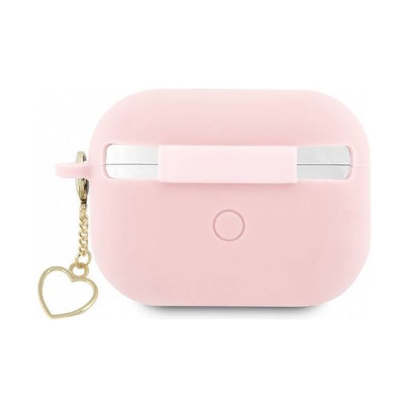 Original Case APPLE AIRPODS PRO 2 Guess Silicone Charm Heart Collection (GUAP2LSCHSP) pink 3666339111014