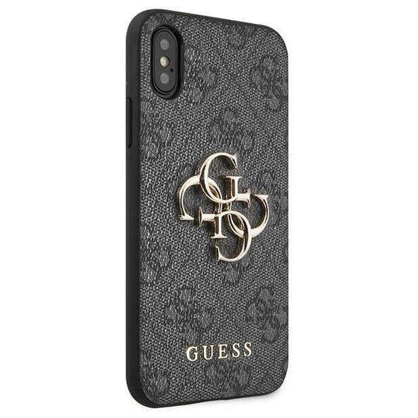 Original Case IPHONE X / XS Guess Hardcase 4G Big Metal Logo (GUHCPX4GMGGR) gray 3666339118914