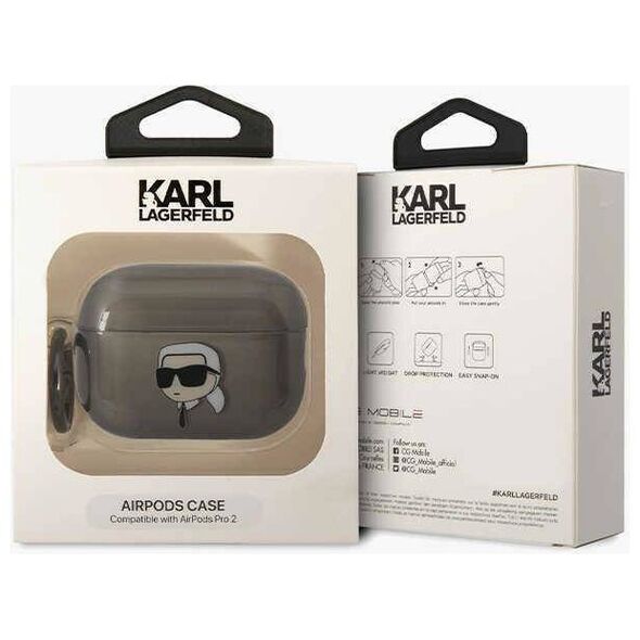 Original Case APPLE AIRPODS PRO 2 Karl Lagerfeld Ikonik Karl Lagerfeld (KKLAP2HNIKTCK) black 3666339099305