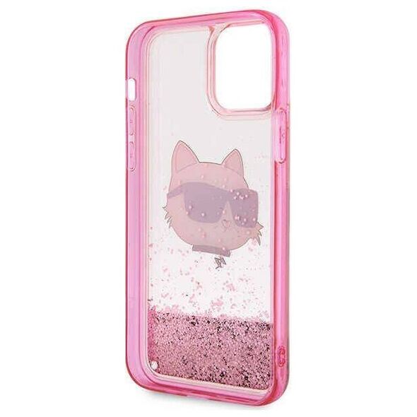 Original Case IPHONE 12 / 12 PRO Karl Lagerfeld Hardcase Glitter Choupette Head (KLHCP12MLNCHCP) pink 3666339119065
