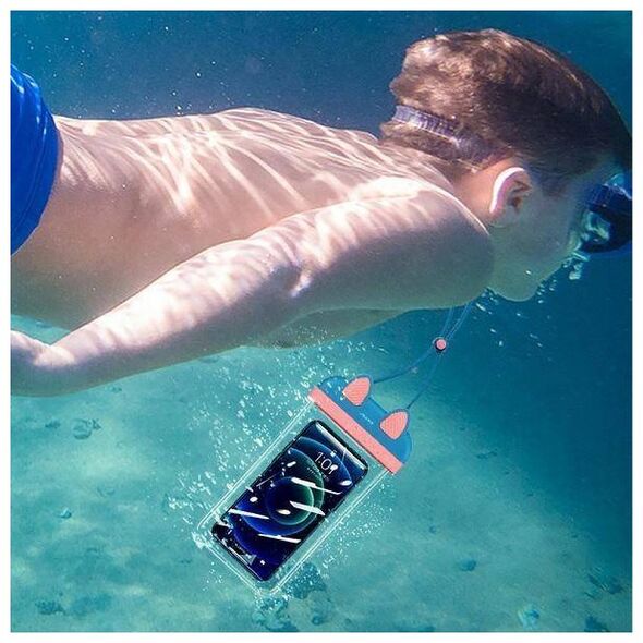 Case 7" USAMS Waterproof Case (YD010) blue & pink 6958444971544