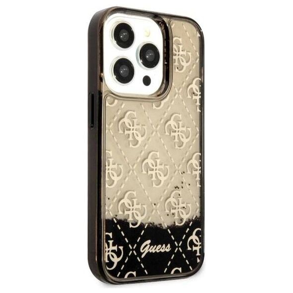 Original Case IPHONE 14 PRO Guess Hardcase Liquid Glitter 4G Transculent (GUHCP14LLC4PSGK) black 3666339116217