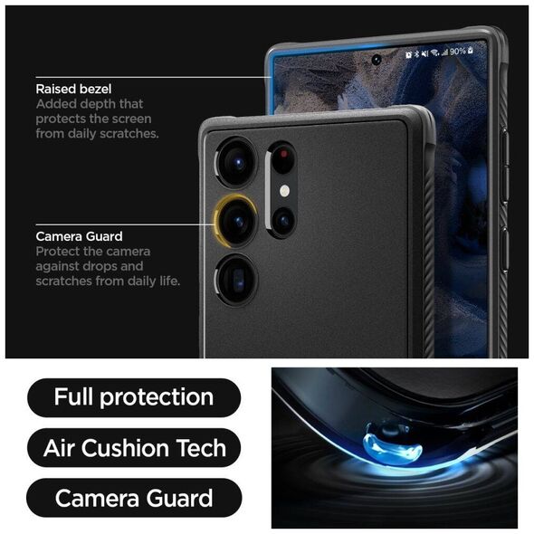 Case SAMSUNG GALAXY S23 ULTRA Spigen Rugged Armor Matte black 8809896740203