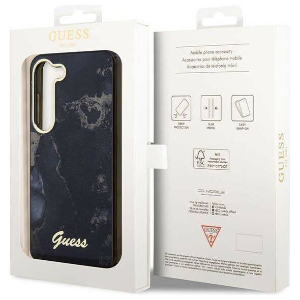 Original Case SAMSUNG GALAXY S23+ Guess Hardcase Golden Marble Collection (GUHCS23MHTMRSK) black 3666339117351