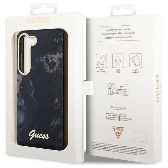Original Case SAMSUNG GALAXY S23 Guess Hardcase Golden Marble Collection (GUHCS23SHTMRSK) black 3666339117344