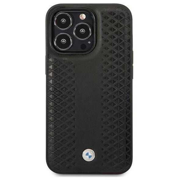 Original Case IPHONE 14 PRO BMW Leather Diamond Pattern MagSafe (BMHMP14L22RFGK) black 3666339089009