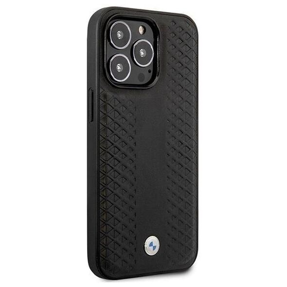 Original Case IPHONE 14 PRO BMW Leather Diamond Pattern MagSafe (BMHMP14L22RFGK) black 3666339089009
