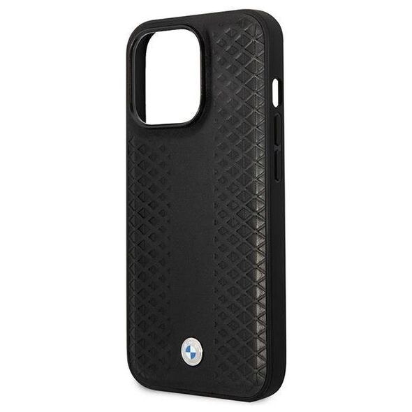 Original Case IPHONE 14 PRO BMW Leather Diamond Pattern MagSafe (BMHMP14L22RFGK) black 3666339089009