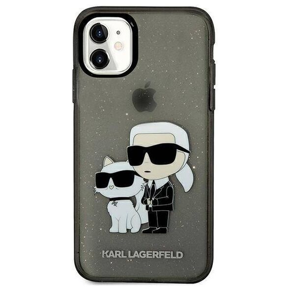 Original Case IPHONE 11 / XR Karl Lagerfeld Hardcase Gliter Karl&Choupette (KLHCN61HNKCTGK) black 3666339119003