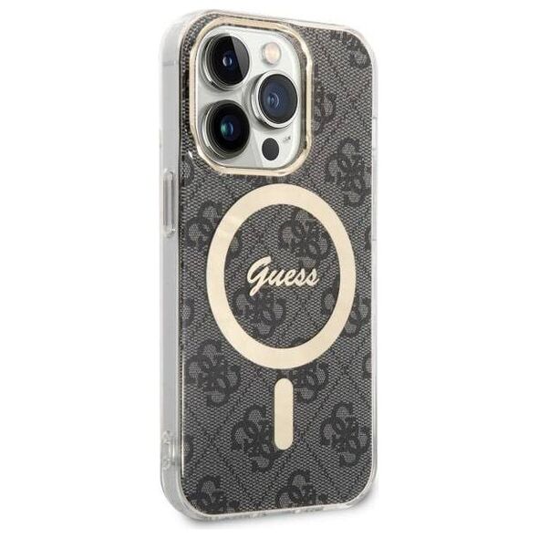 Original Case IPHONE 14 PRO Guess Hardcase 4G MagSafe (GUHMP14LH4STK) black 3666339118228