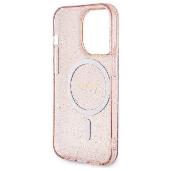 Original Case IPHONE 14 PRO Guess Hardcase Glitter Gold MagSafe (GUHMP14LHCMCGP) pink 3666339125882