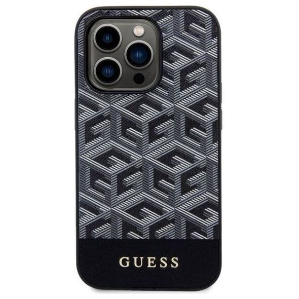 Original Case IPHONE 14 PRO Guess Hardcase GCube Stripes MagSafe (GUHMP14LHGCFSEK) black 3666339112448