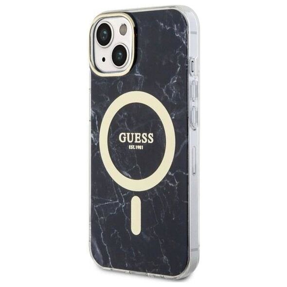 Original Case IPHONE 14 PLUS Guess Hardcase Marble Magsafe (guhmp14mpcumak) black 3666339127251