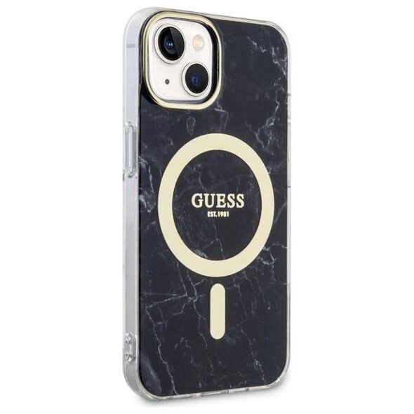 Original Case IPHONE 14 PLUS Guess Hardcase Marble Magsafe (guhmp14mpcumak) black 3666339127251