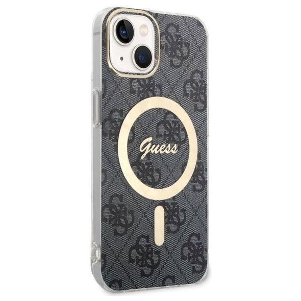 Original Case IPHONE 14 Guess Hardcase 4G MagSafe (Guhmp14sh4stk) black 3666339126834
