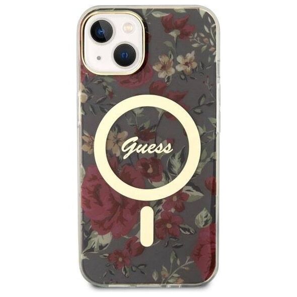 Original Case IPHONE 14 Guess Hardcase Flower MagSafe (Guhmp14shcfwsa) green 3666339115593