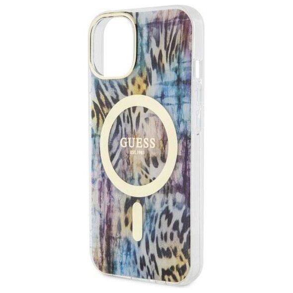 Original Case IPHONE 14 Guess Hardcase Leopard MagSafe (GUHMP14SHLEOPWB) blue 3666339115715