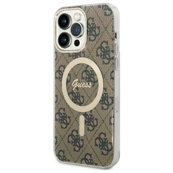 Original Case IPHONE 14 PRO MAX Guess Hardcase 4G MagSafe (GUHMP14XH4STW) brown 3666339126902