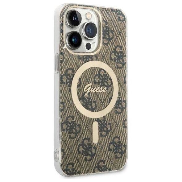 Original Case IPHONE 14 PRO MAX Guess Hardcase 4G MagSafe (GUHMP14XH4STW) brown 3666339126902