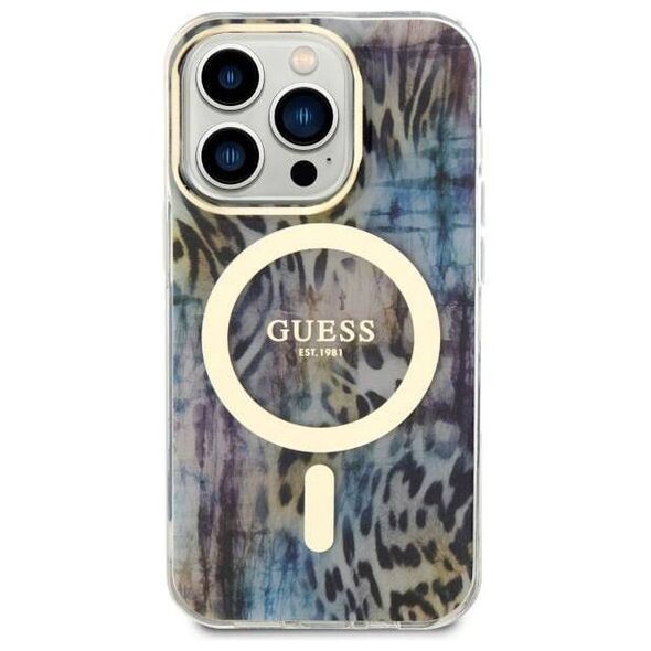 Original Case IPHONE 14 PRO MAX Guess Hardcase Leopard MagSafe (GUHMP14XHLEOPWB) blue 3666339115746